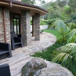 Side shot of the house with palms